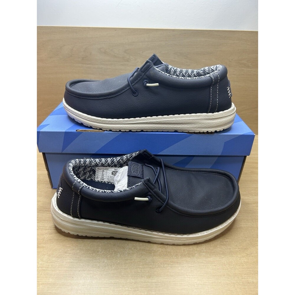 Hey Dude WALLY Y Classic Sport Casual Loafer Navy Size- J6 42751-410